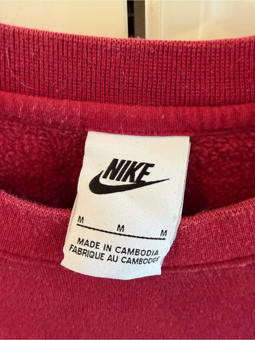 Nike Men's Crewneck Sweatshirt in Deep Red with White Swoosh